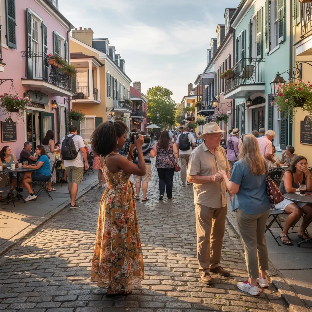 Солнечный пляж с пальмами и отдыхающими, идеально подходящий для летнего отдыха.
