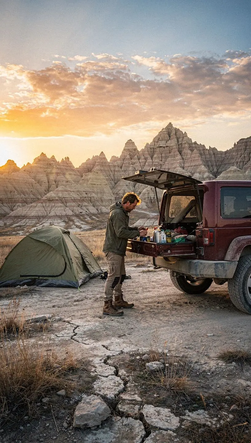 Дорога, окруженная живописными горами, с автомобилем на переднем плане.